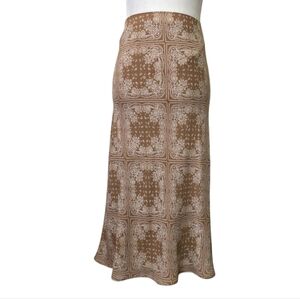 BP. Vintage-Inspired Paisley Midi Skirt with Side Slit – Boho Chic